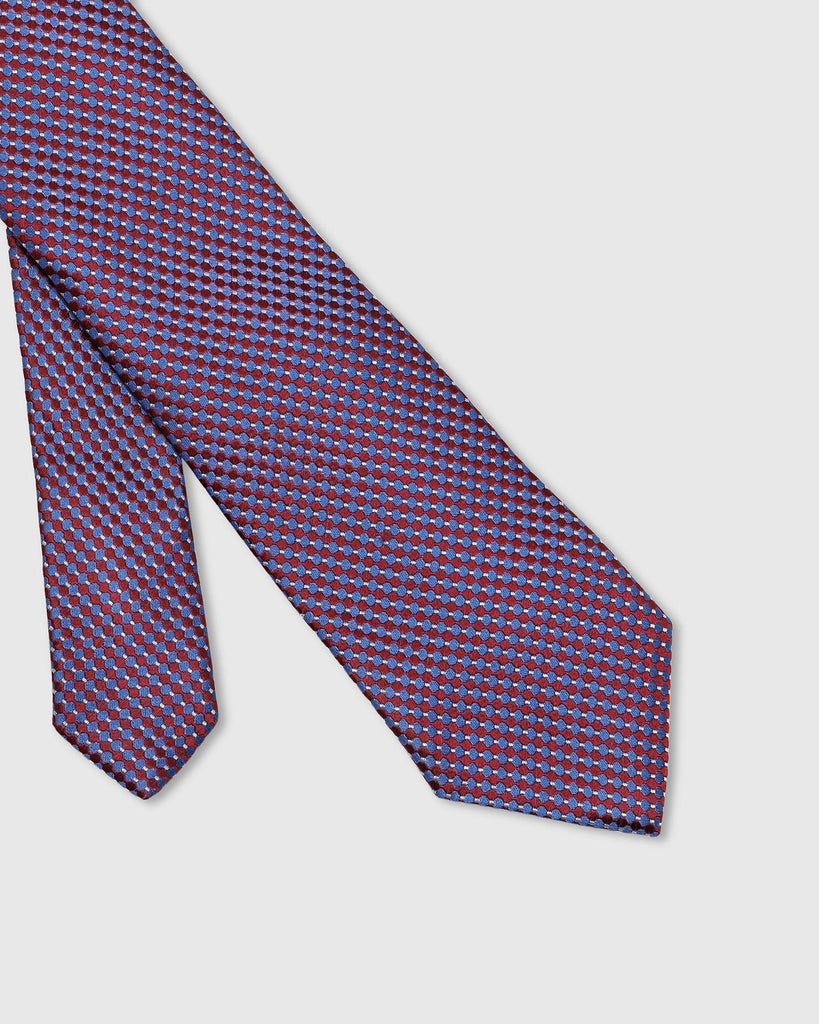 Silk Maroon Printed Tie - Twice