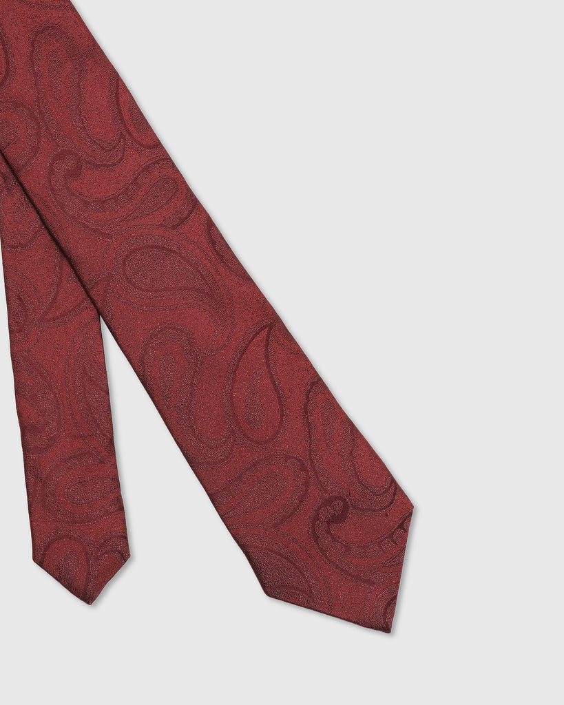 Silk Maroon Printed Tie - Tyler