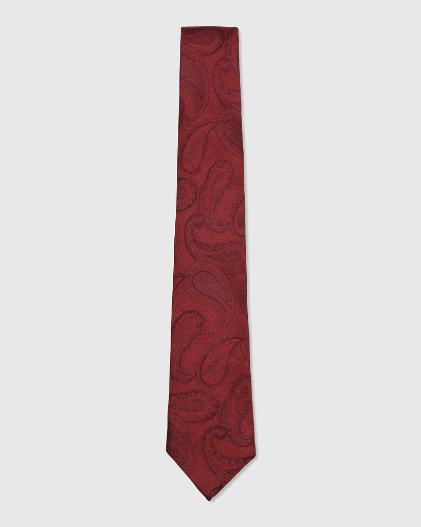 Silk Maroon Printed Tie - Tyler