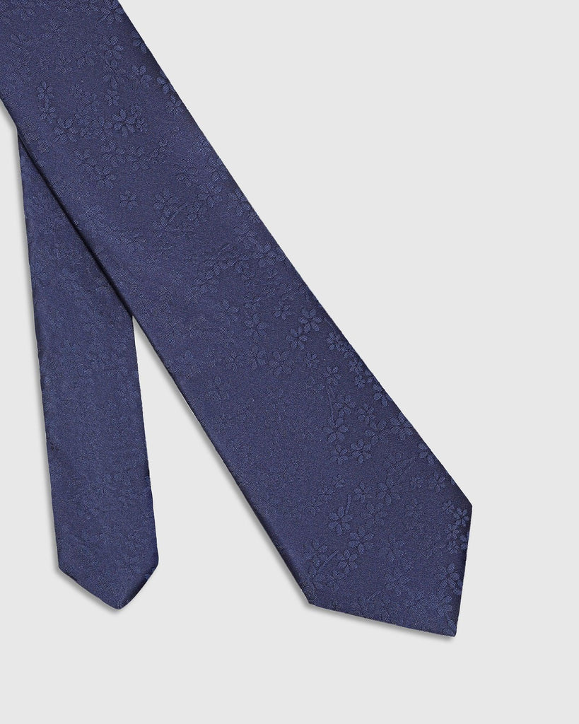 Silk Navy Printed Tie - Tara