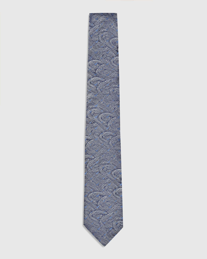 Silk Navy Printed Tie - Theo