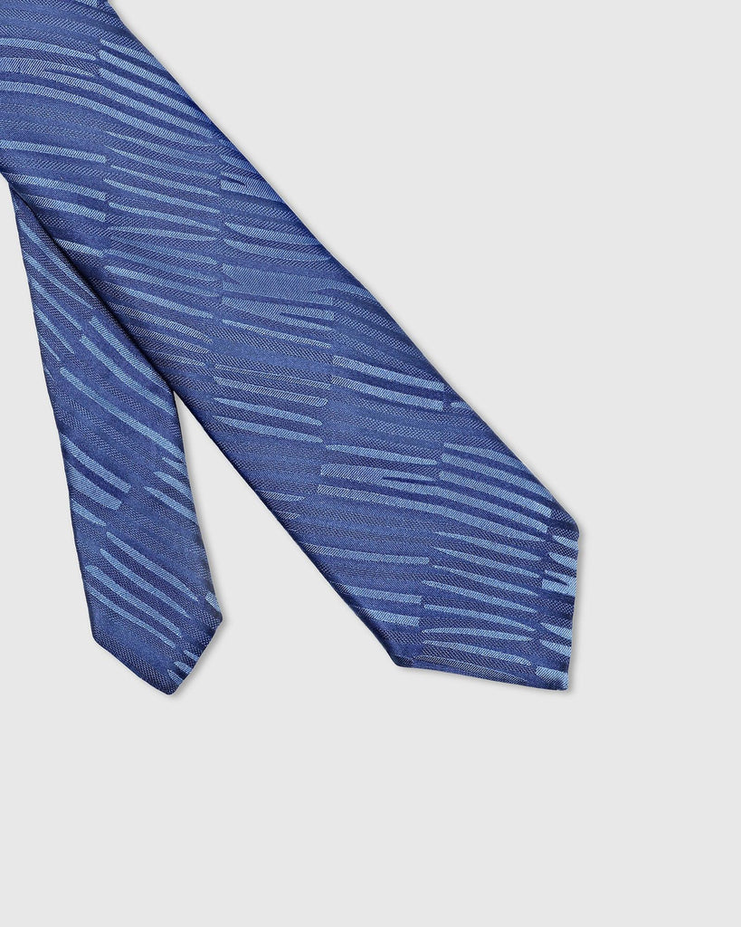 Silk Navy Printed Tie - Thyrone