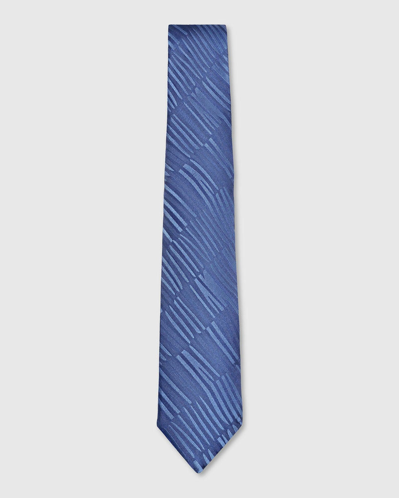 Silk Navy Printed Tie - Thyrone