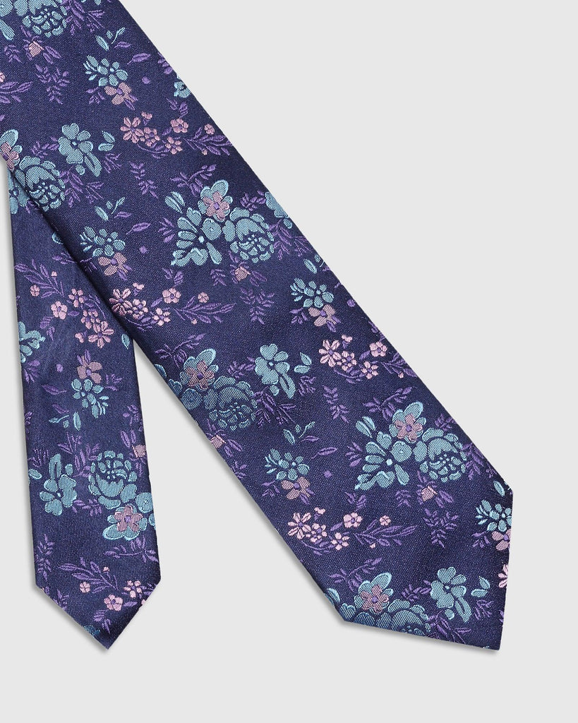 Silk Navy Printed Tie - Tommy