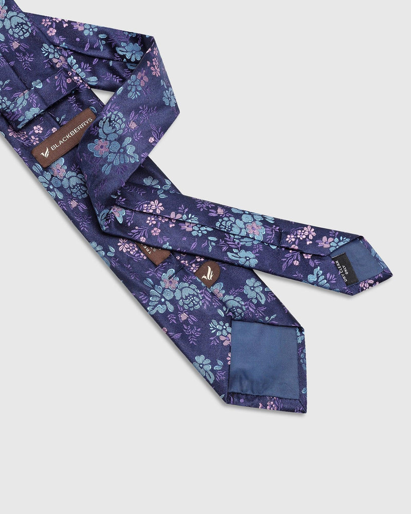 Silk Navy Printed Tie - Tommy