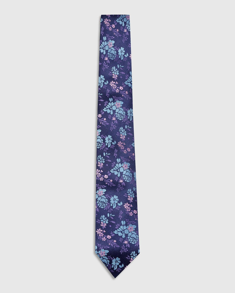 Silk Navy Printed Tie - Tommy