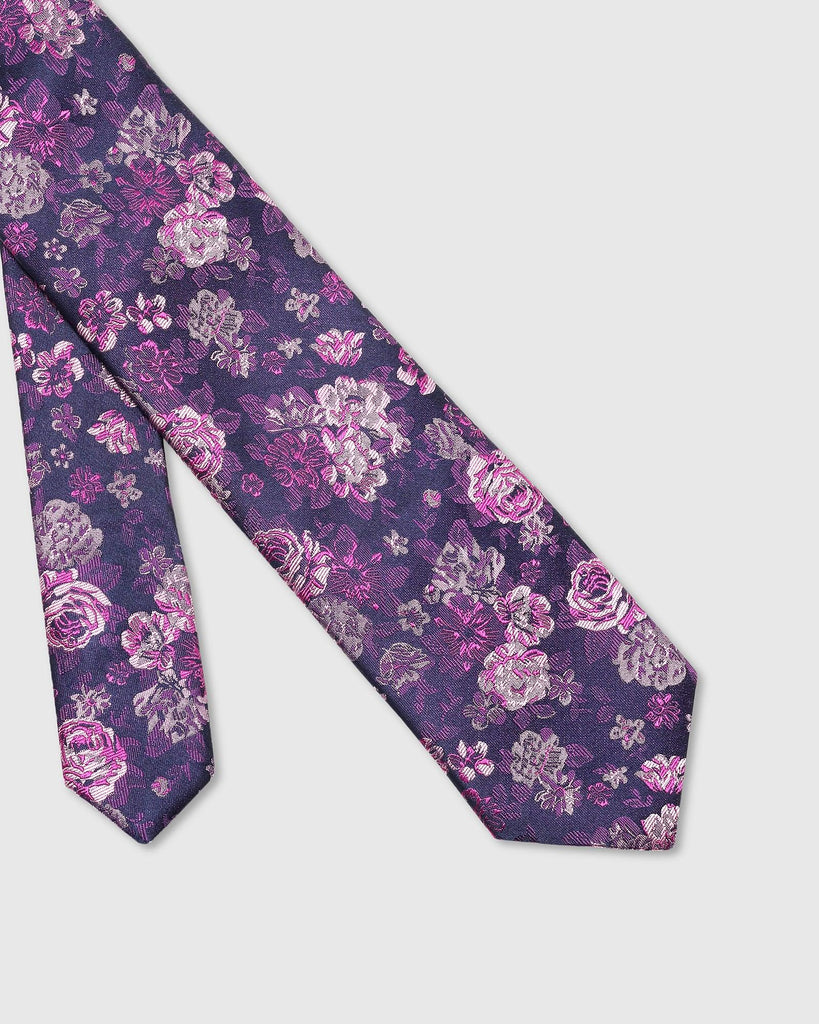 Silk Navy Printed Tie - Tucker