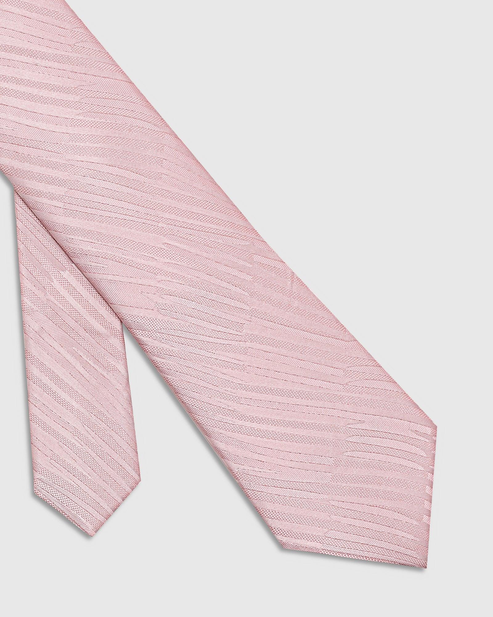 Silk Pink Jacquard Tie - Thyrone