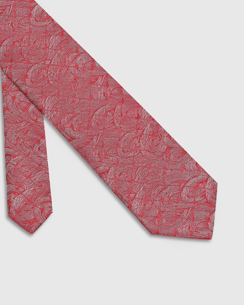 Silk Red Printed Tie - Theo