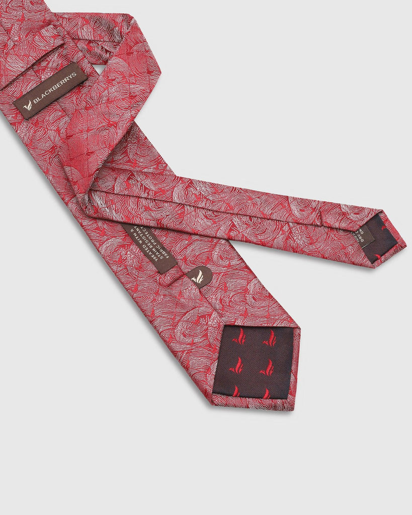 Silk Red Printed Tie - Theo