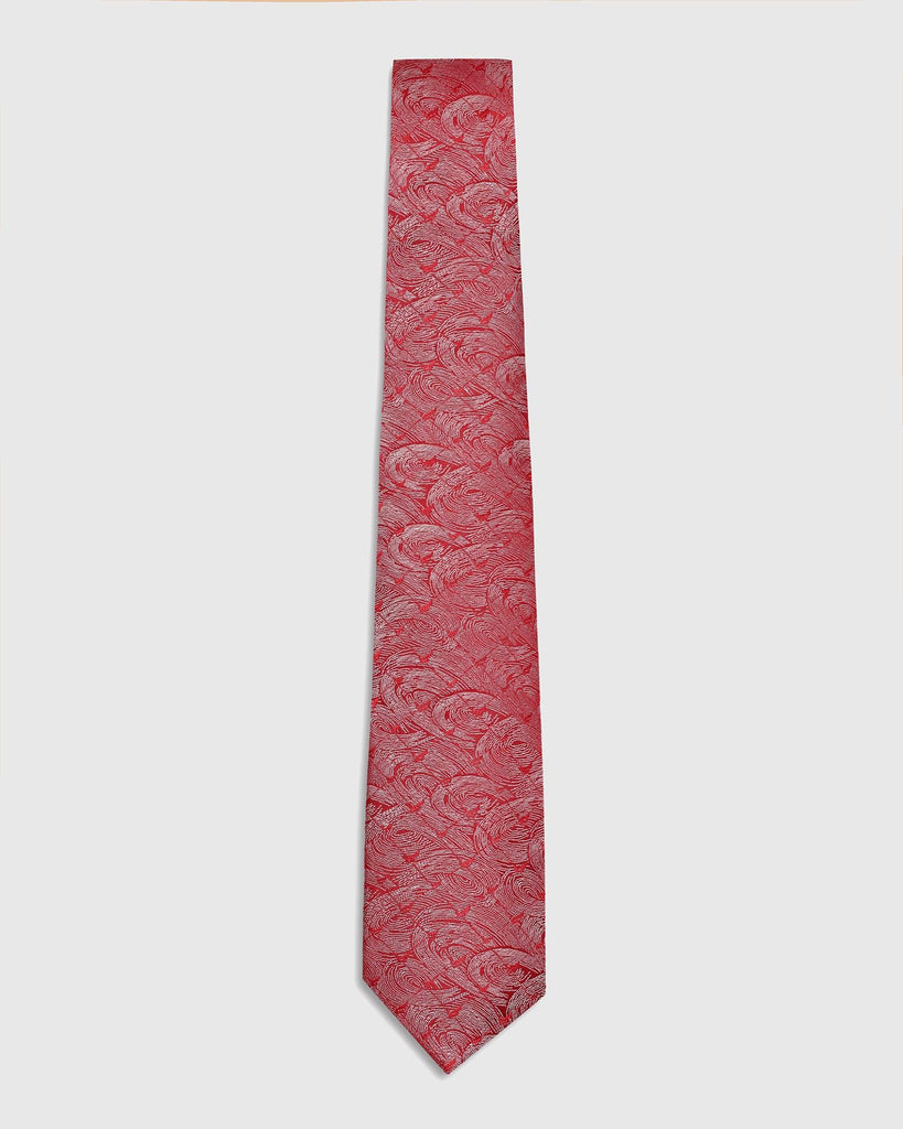 Silk Red Printed Tie - Theo