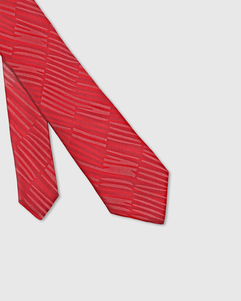 Silk Red Printed Tie - Thyrone