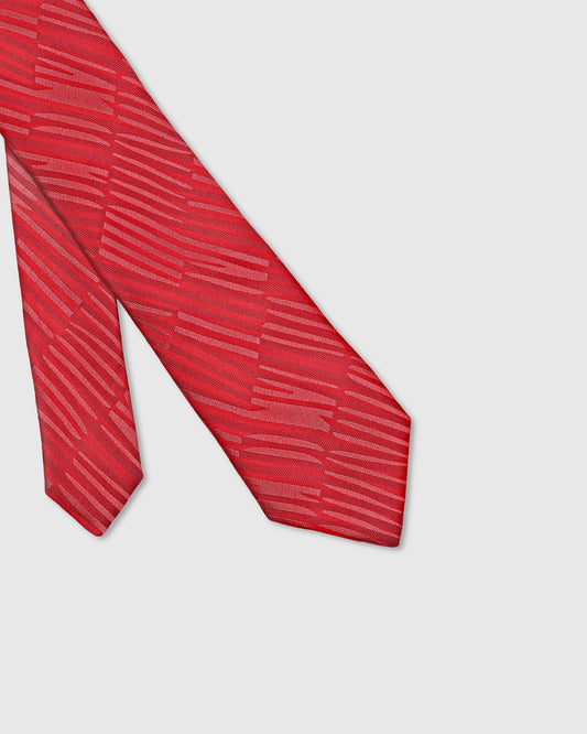 Silk Red Jacquard Tie - Thyrone
