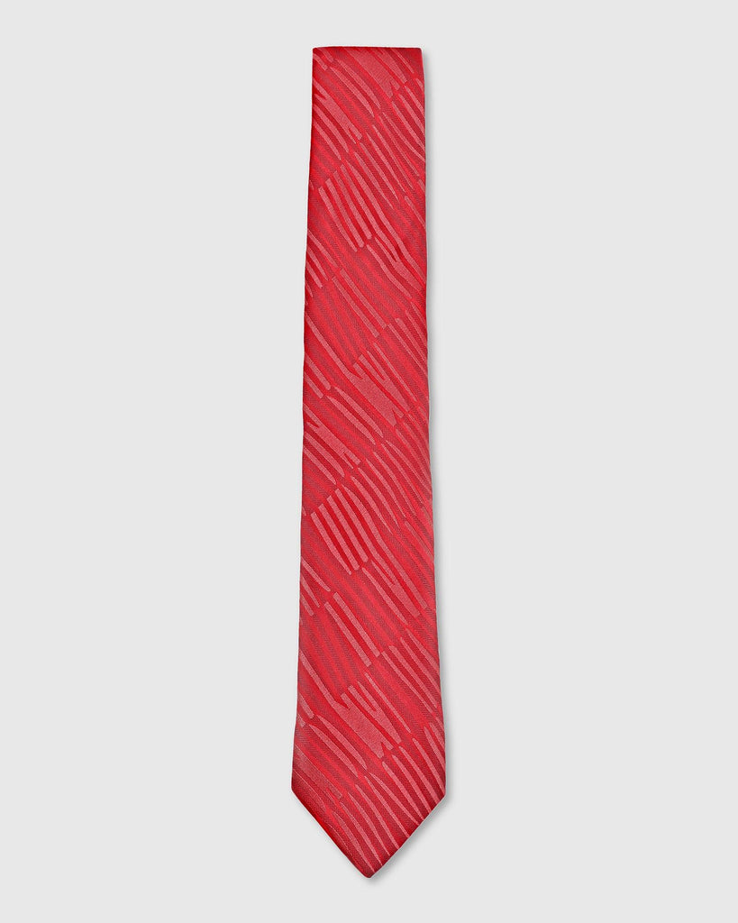 Silk Red Printed Tie - Thyrone