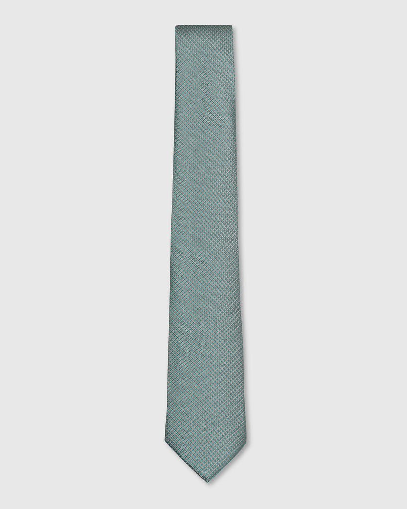 Silk Sea Green Printed Tie - Troy