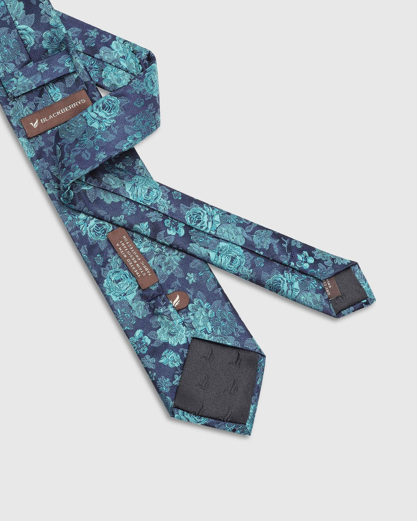 Silk Teal Printed Tie - Tucker