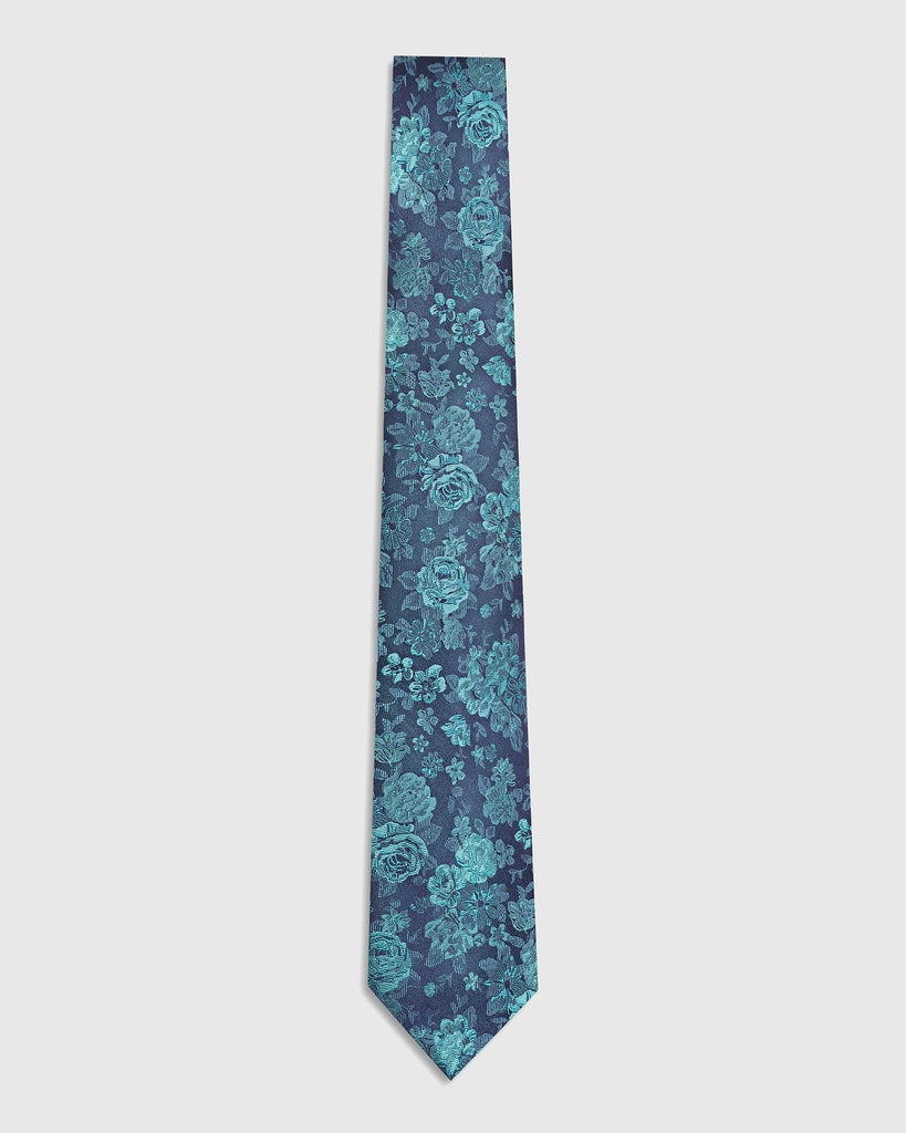 Silk Teal Printed Tie - Tucker