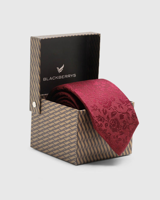 Silk Wine Jacquard Tie - Teddy