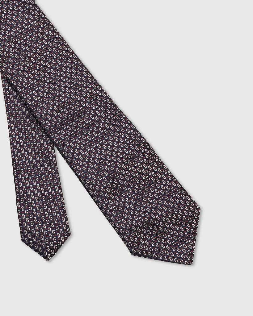 Silk Wine Printed Tie - Twin