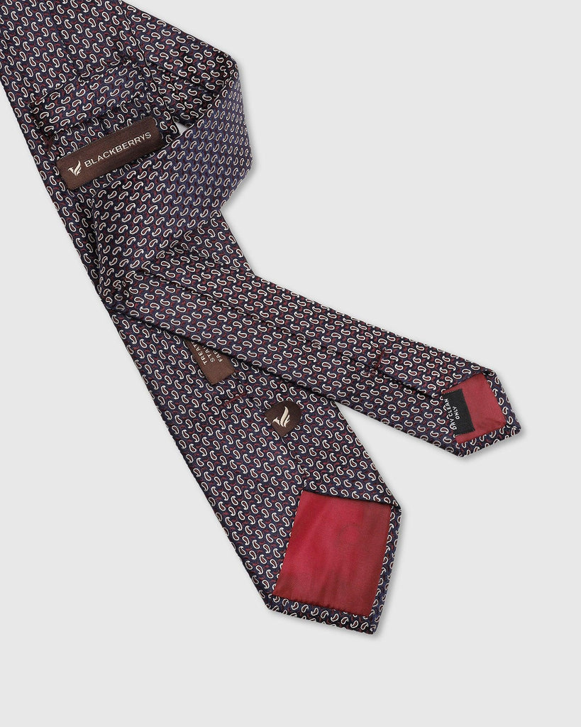 Silk Wine Printed Tie - Twin