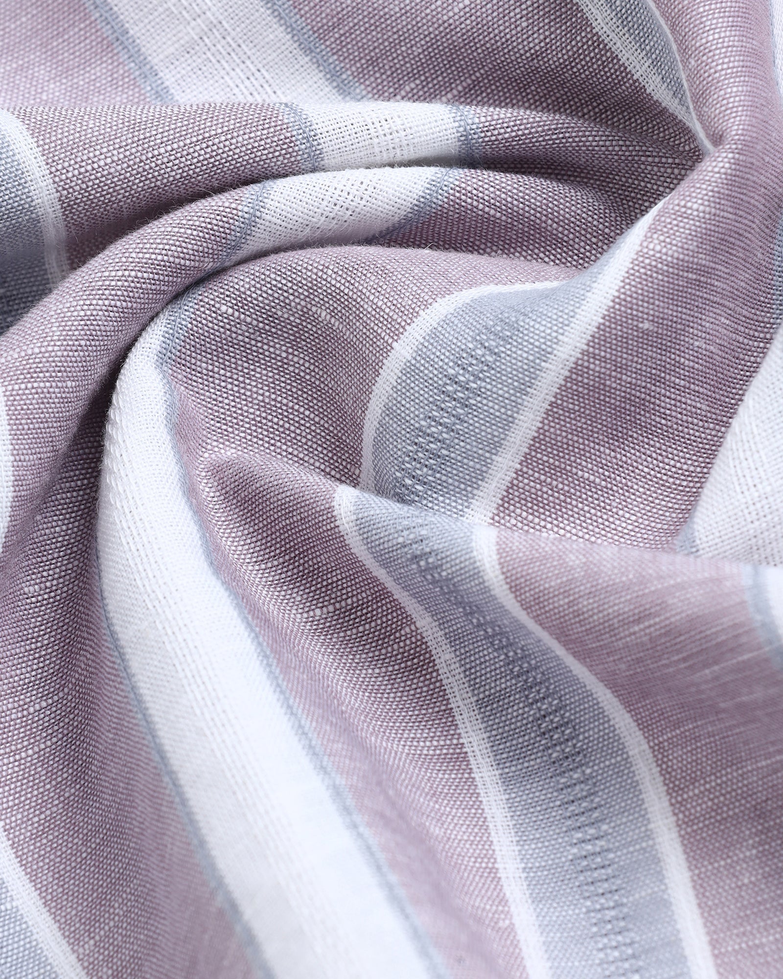 Purple Half Sleeve Linen Stripe Shirt - Junel