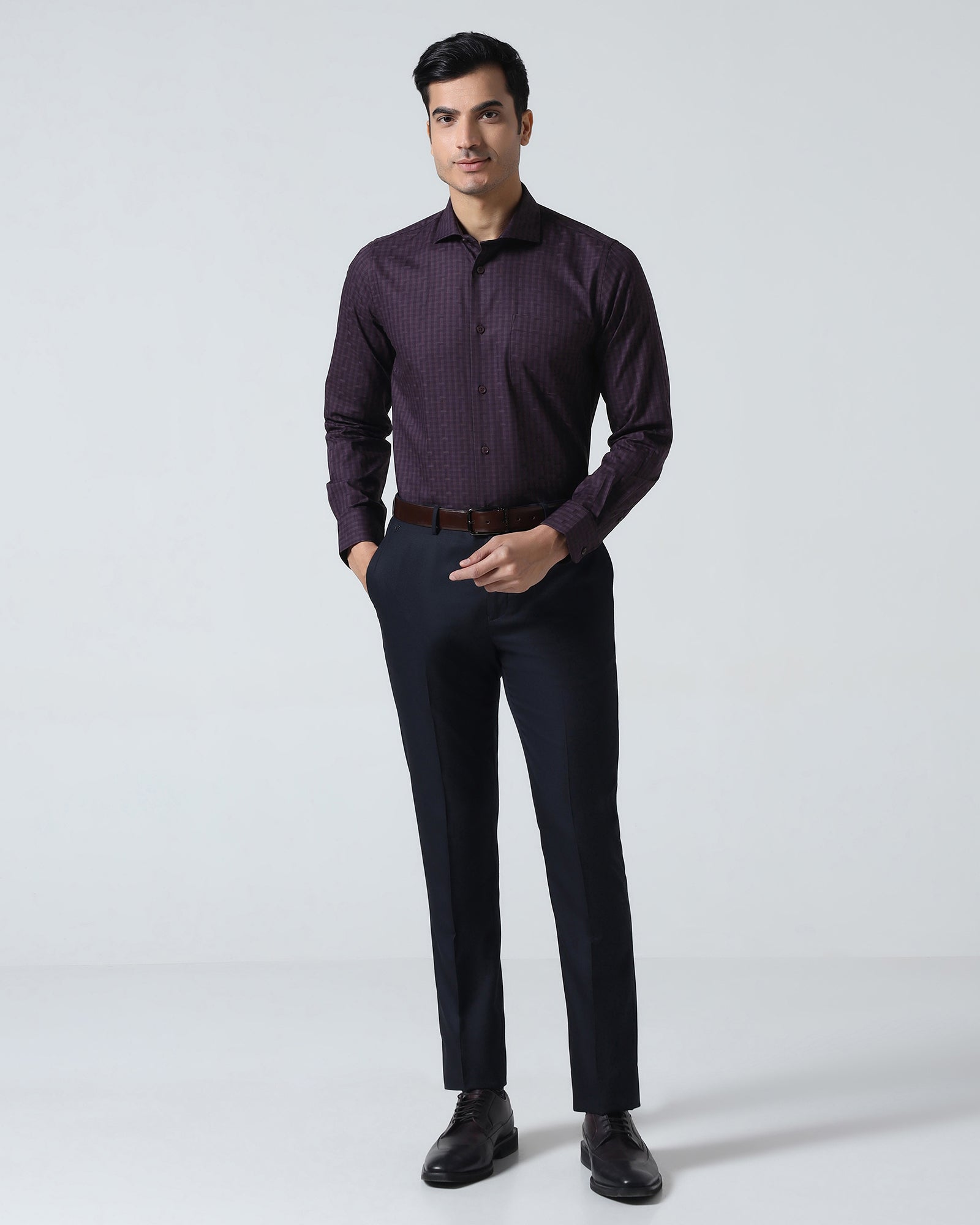 Purple Check Shirt - Echod