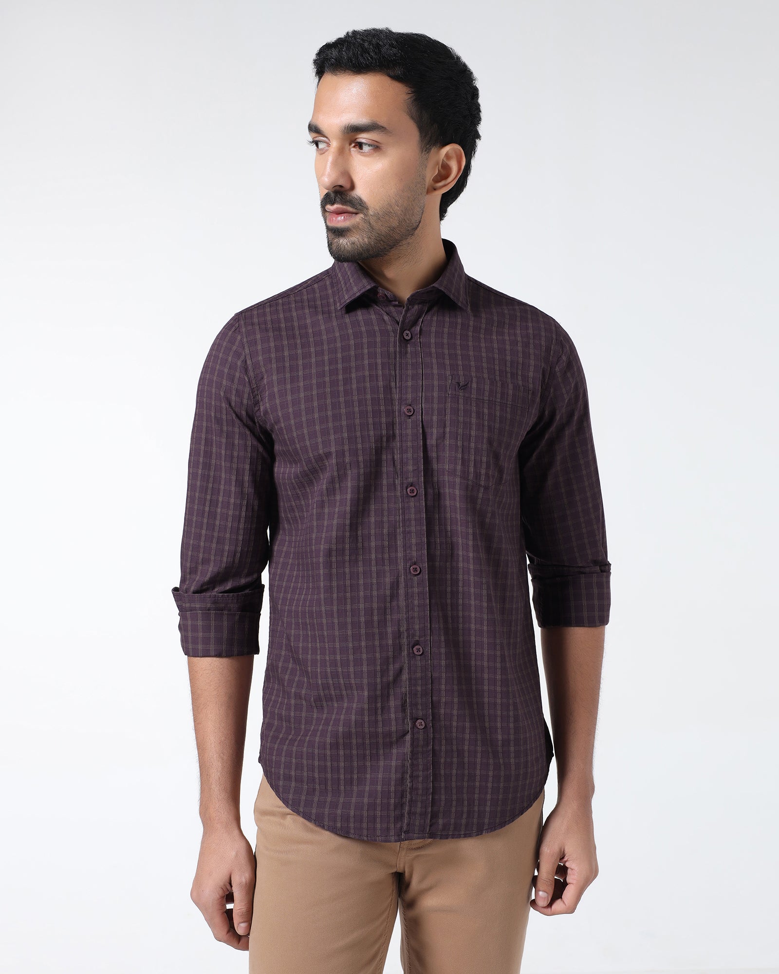 Purple Check Shirt - Remon