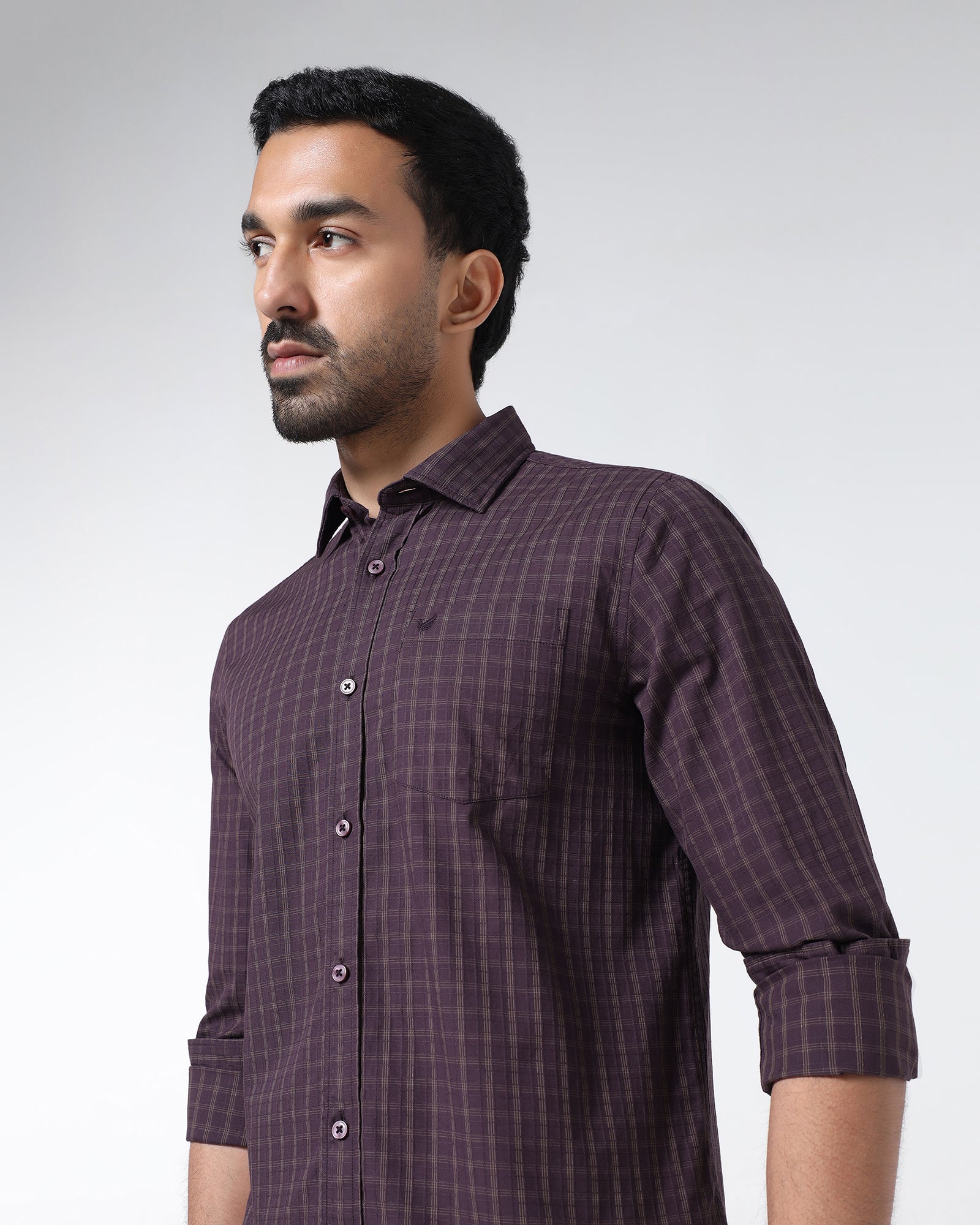 Purple Check Shirt - Remon