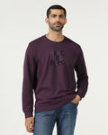 Purple Crew Neck Solid Sweatshirt - Deck