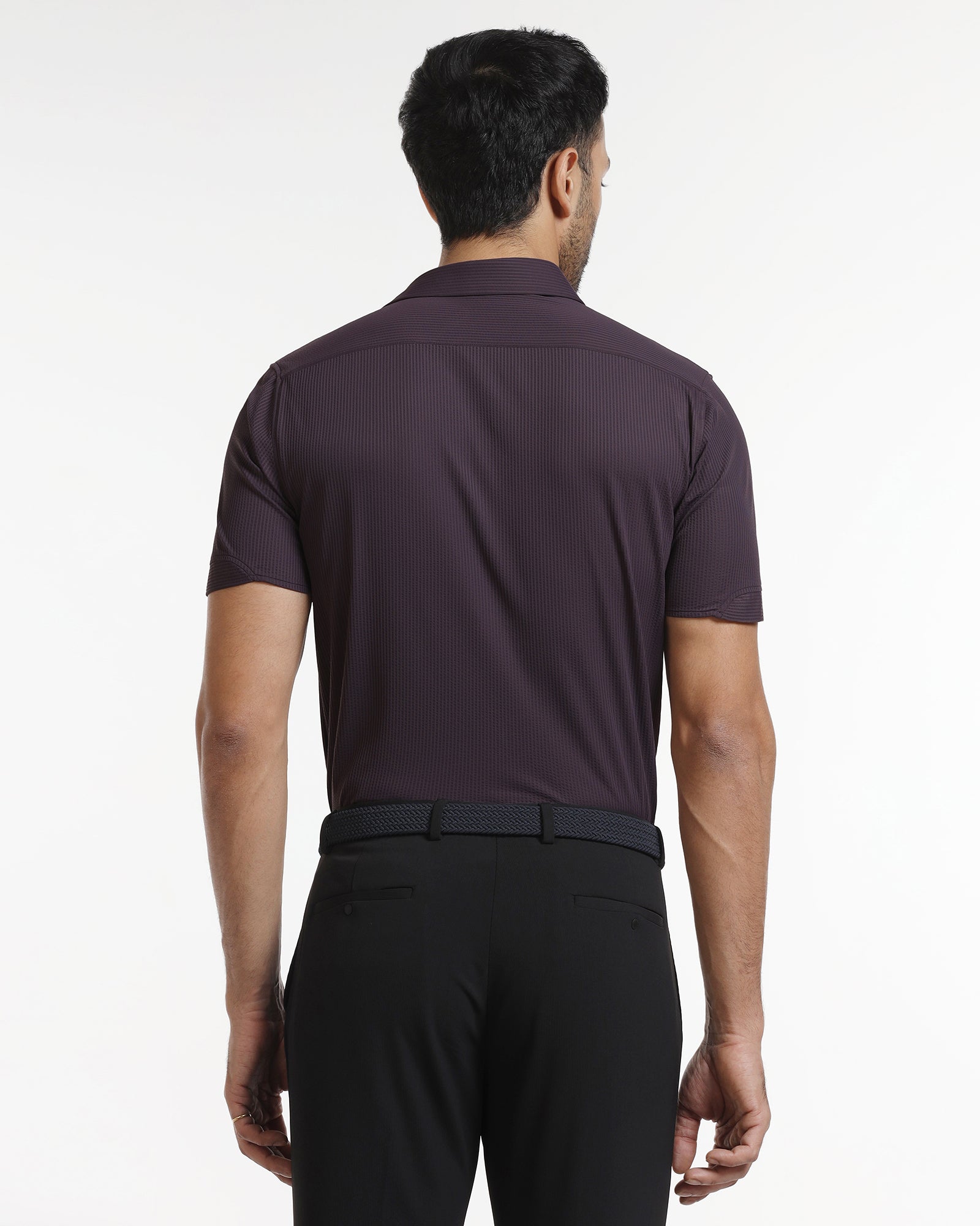 Purple Half Sleeve TechPro Stripe Shirt - Civil