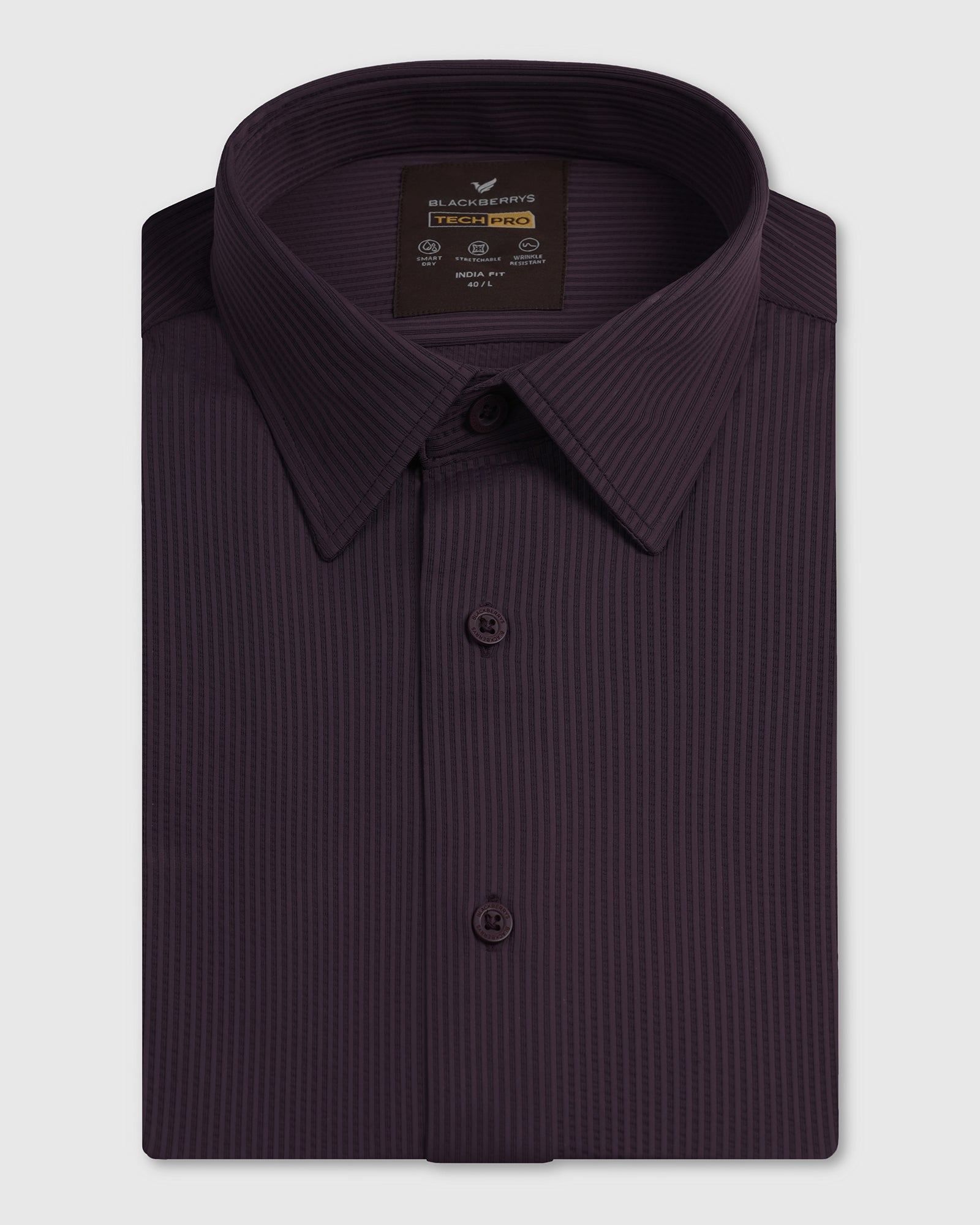 Purple Half Sleeve TechPro Stripe Shirt - Civil