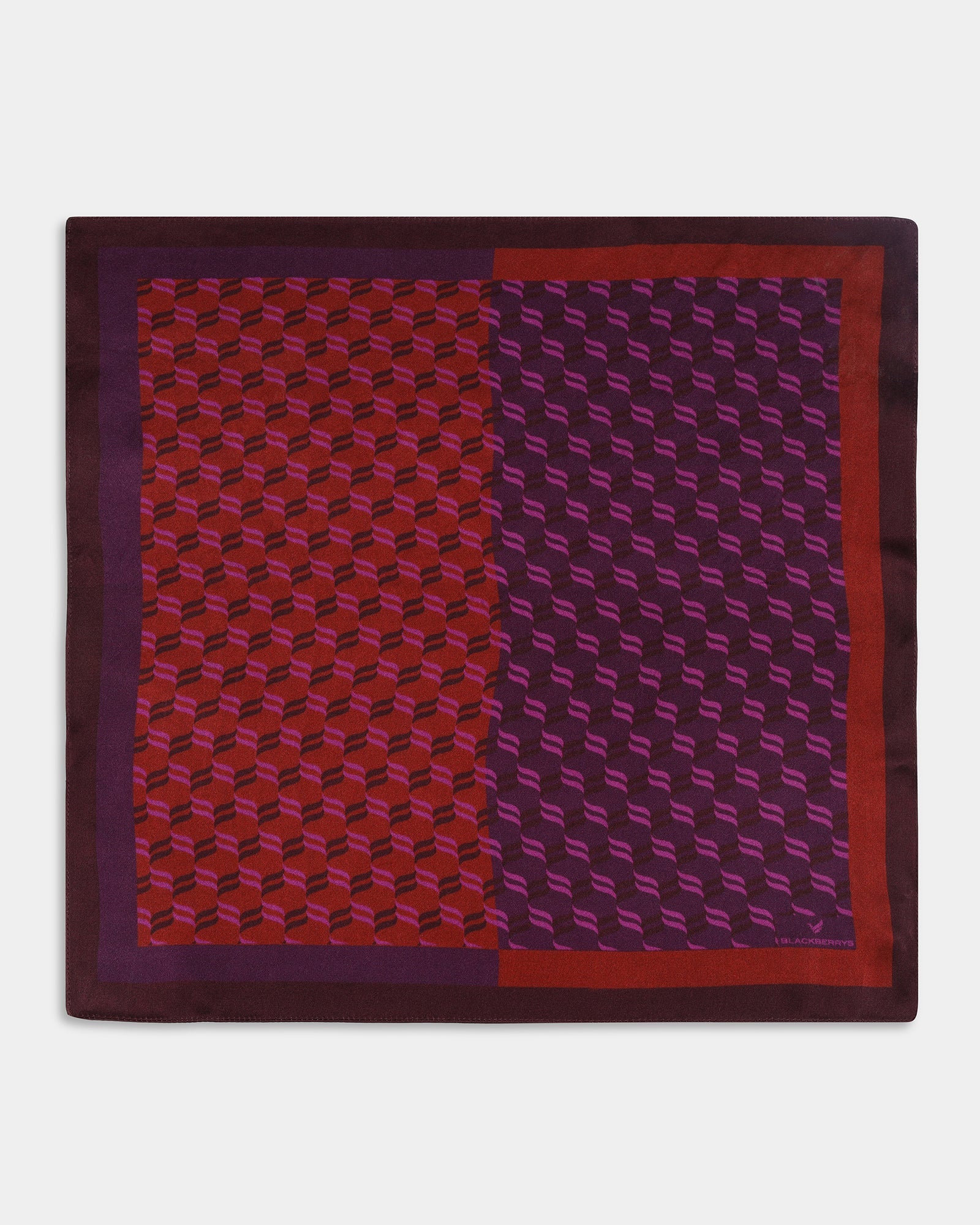 Purple Printed 100% Silk Pocket Square - Aloha