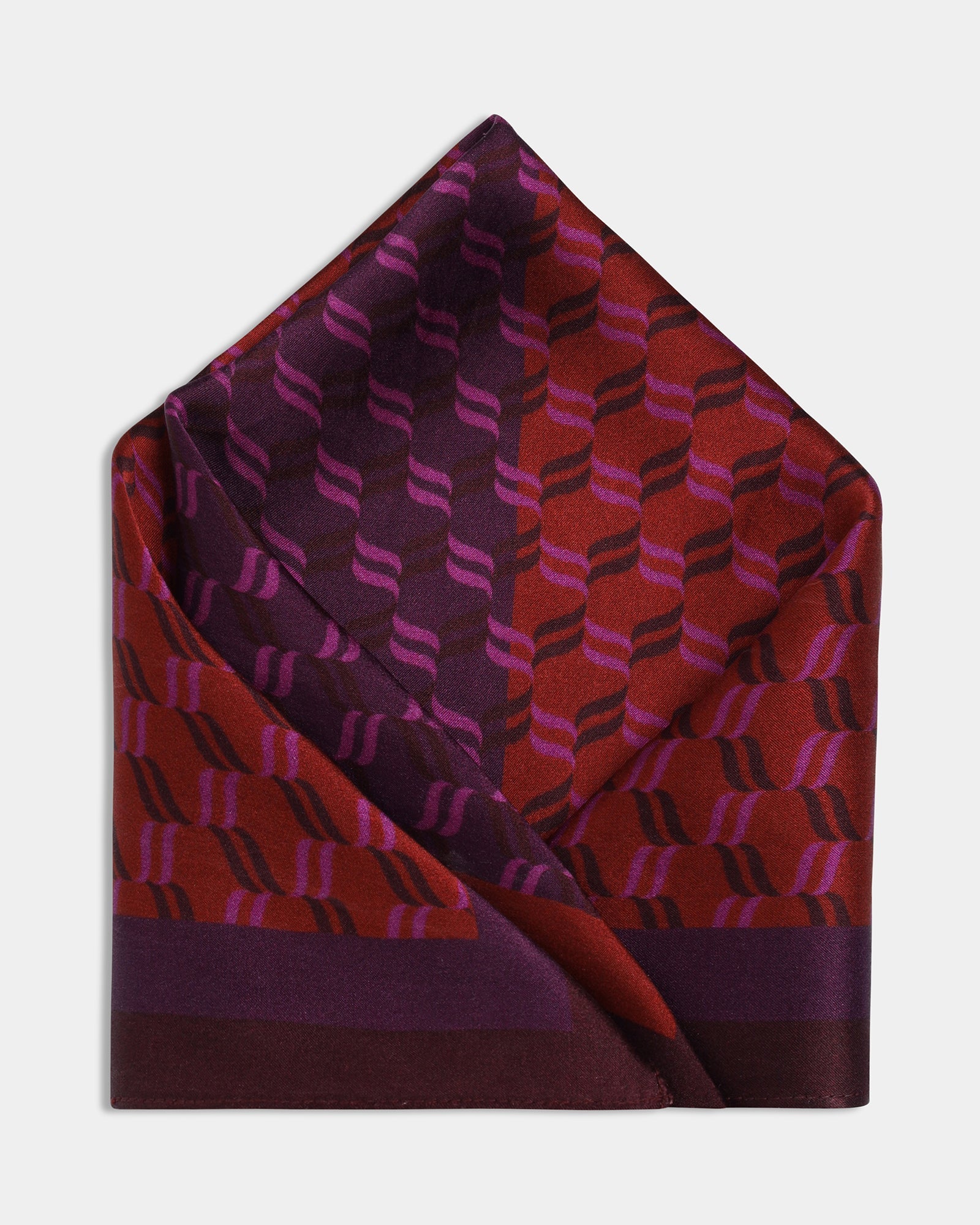 Purple Printed 100% Silk Pocket Square - Aloha