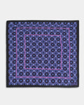 Purple Printed 100% Silk Pocket Square - Amour