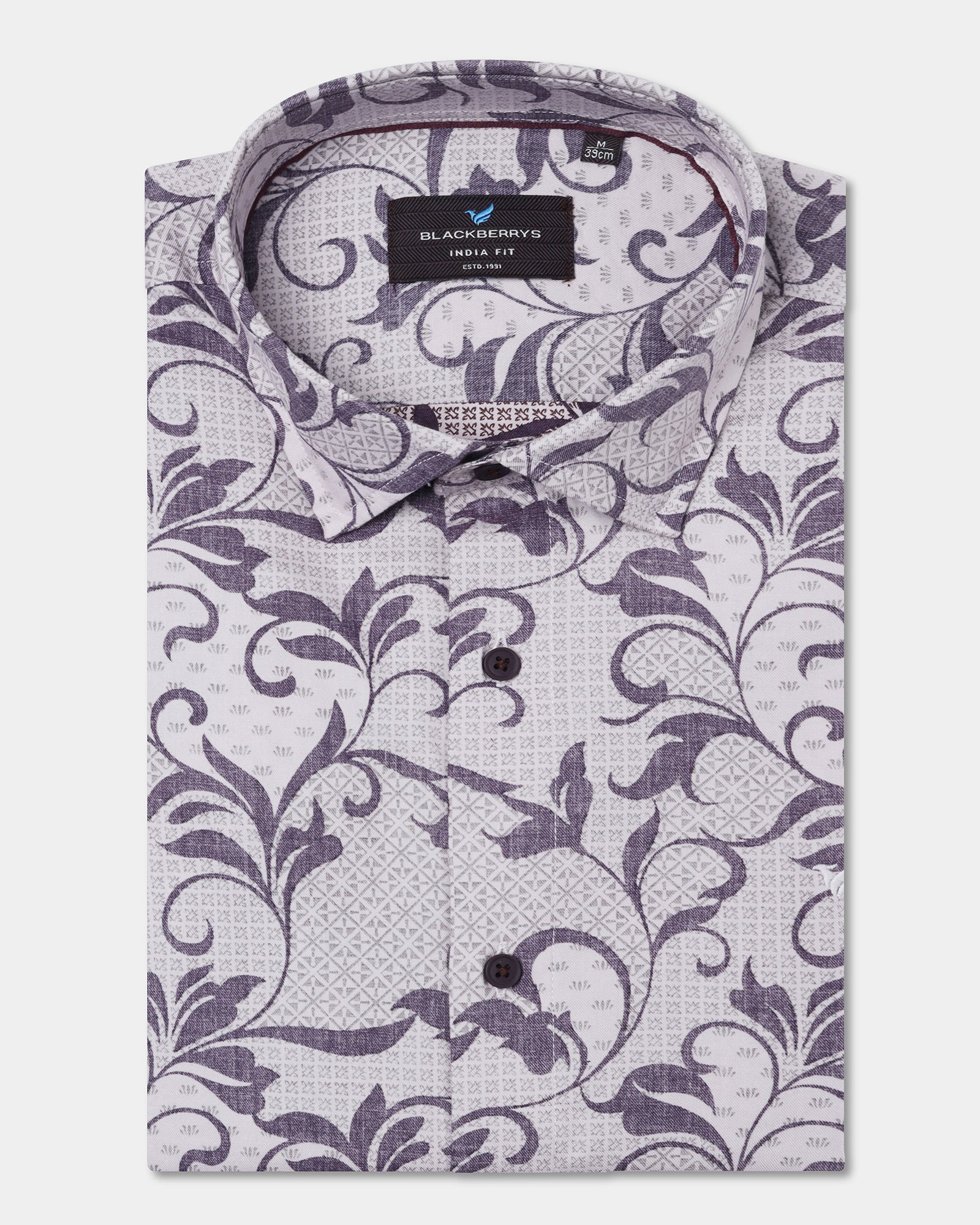 Purple Half Sleeve Printed Shirt - Lenard