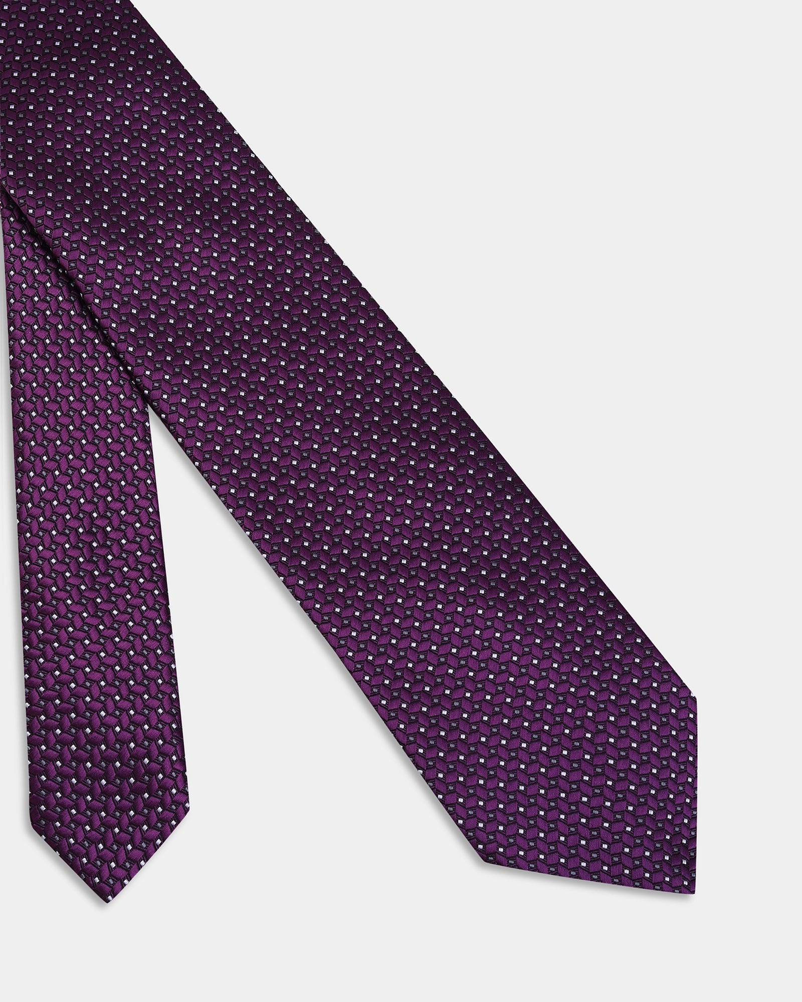 Purple Silk Jacquard Tie - Ale