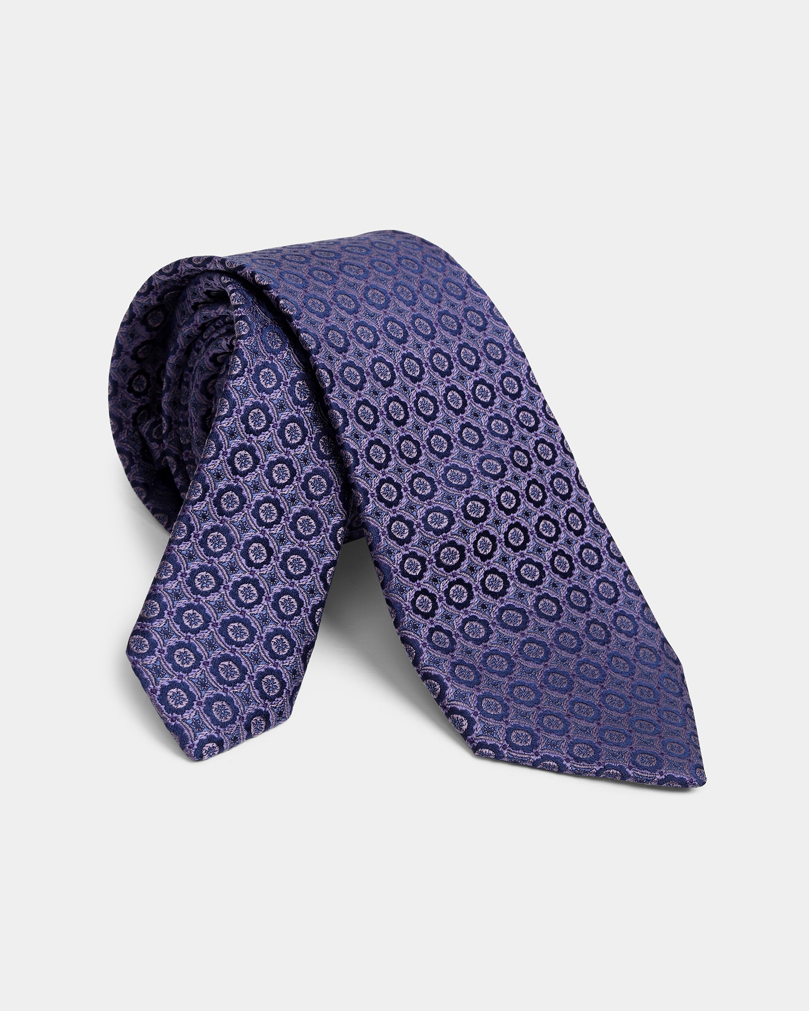 Purple Silk Jacquard Tie - Alva