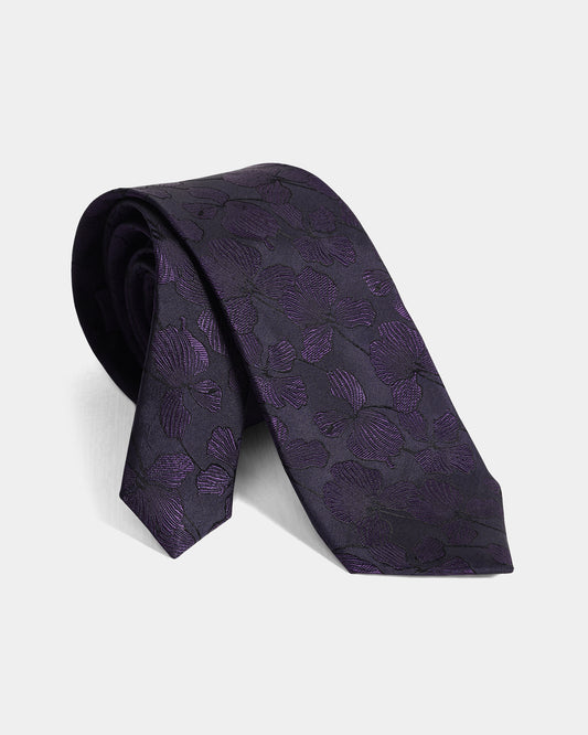 Purple Silk Jacquard Tie - Willis