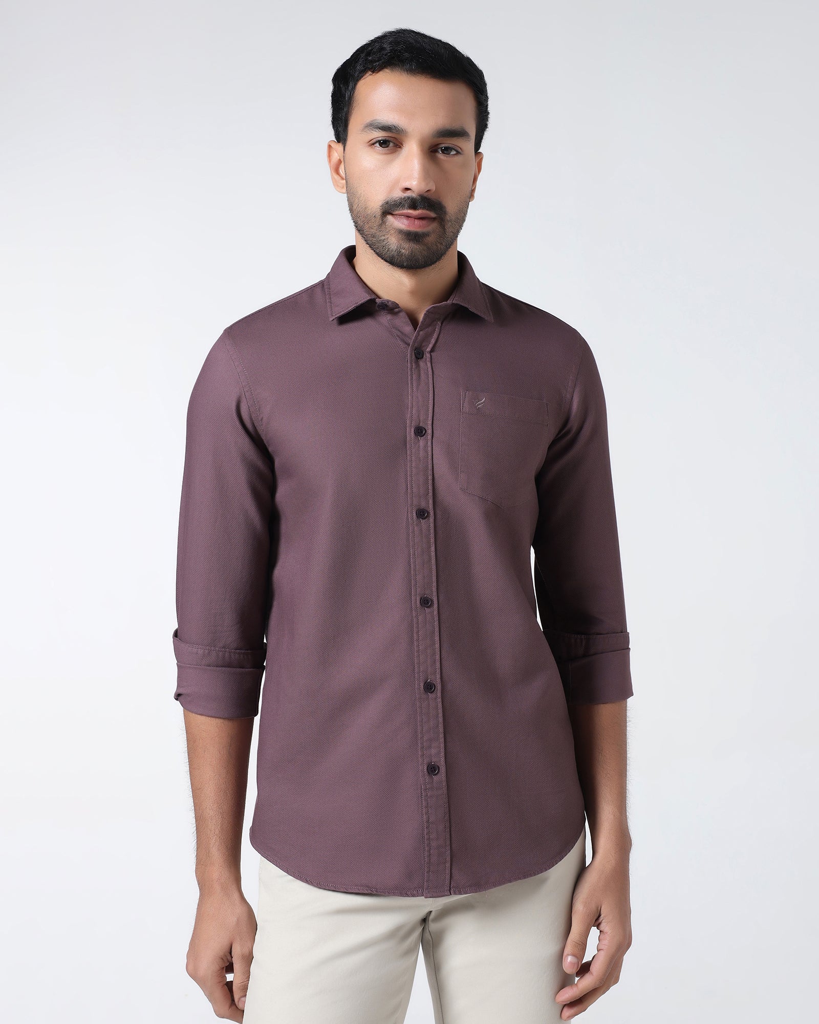 Purple Textured Shirt - Caty