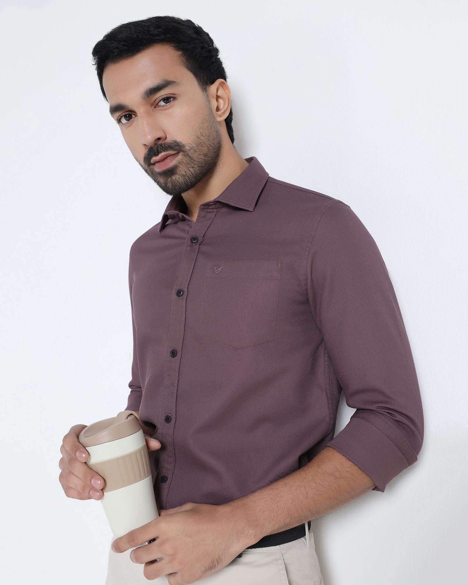 Purple Textured Shirt - Caty