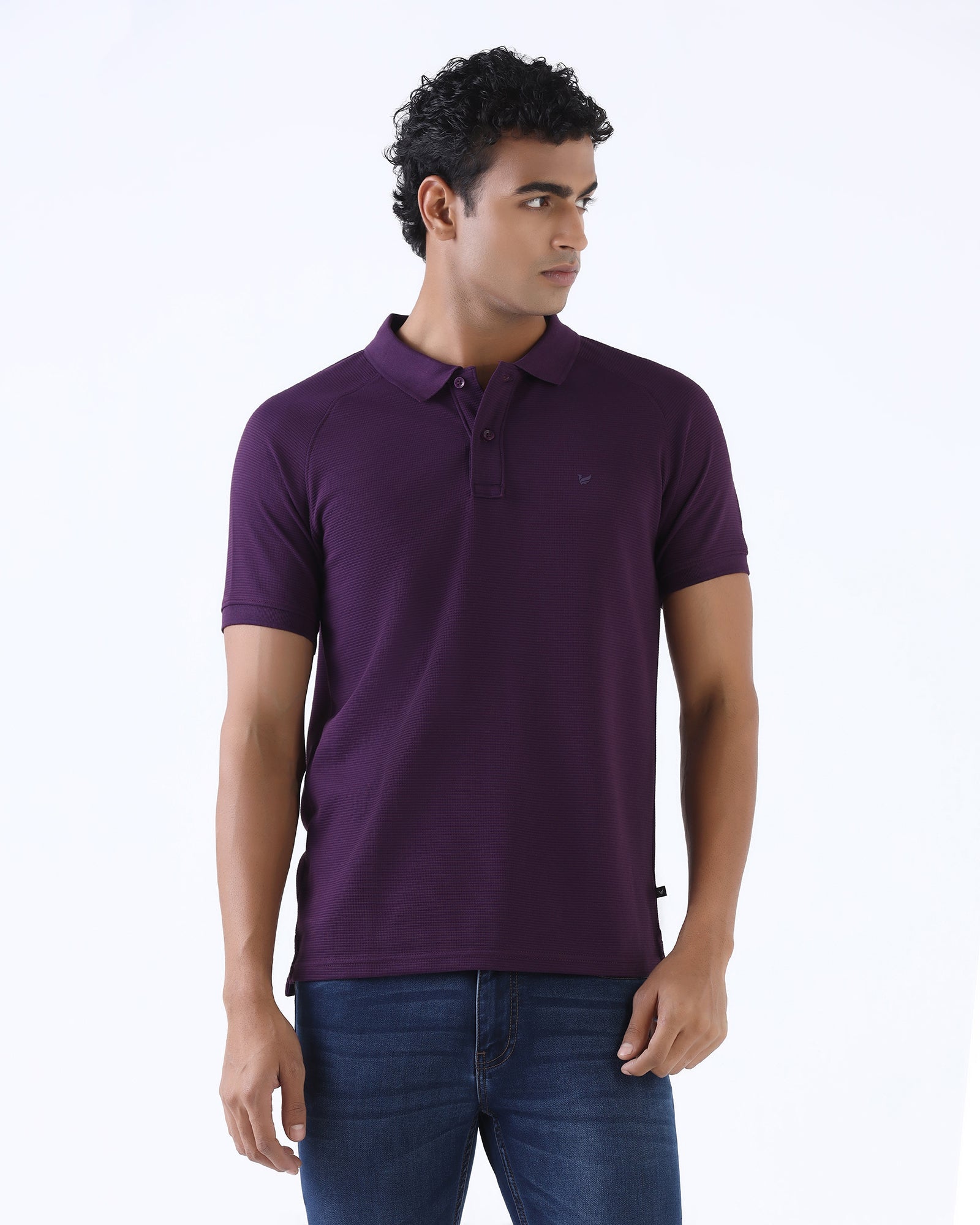 Purple Textured Polo - Jesper