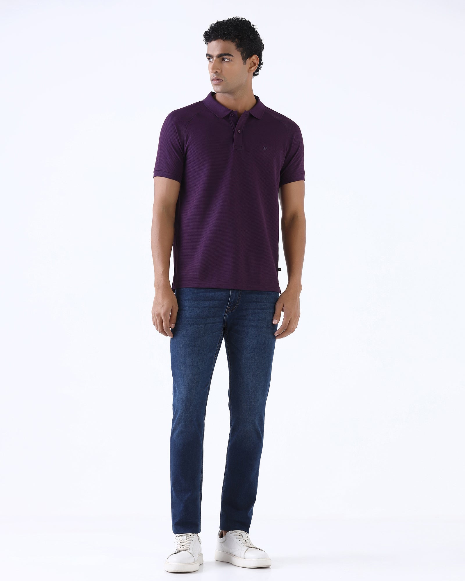 Purple Textured Polo - Jesper