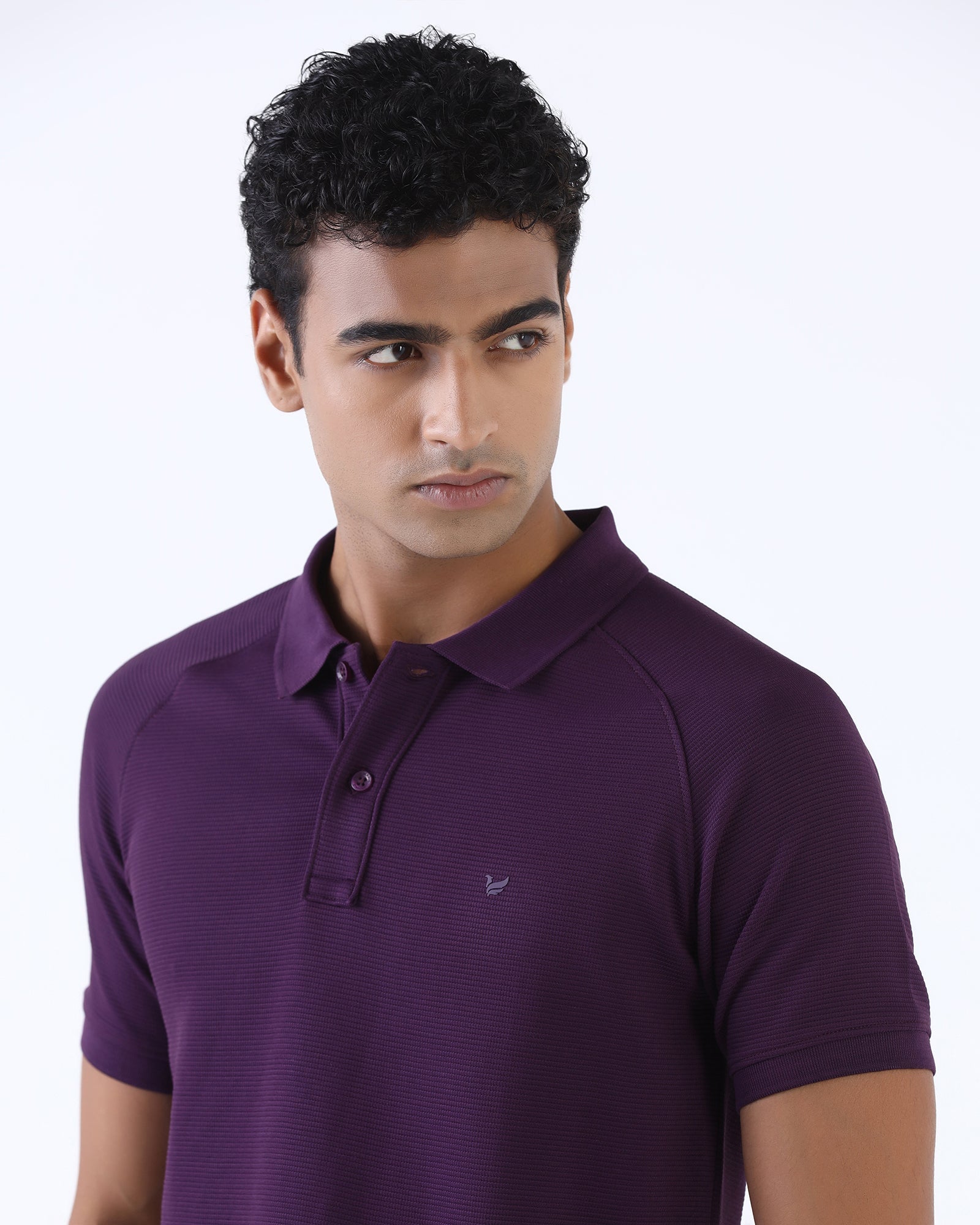 Purple Textured Polo - Jesper