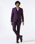 Purple Three Piece Textured Suit - Opto