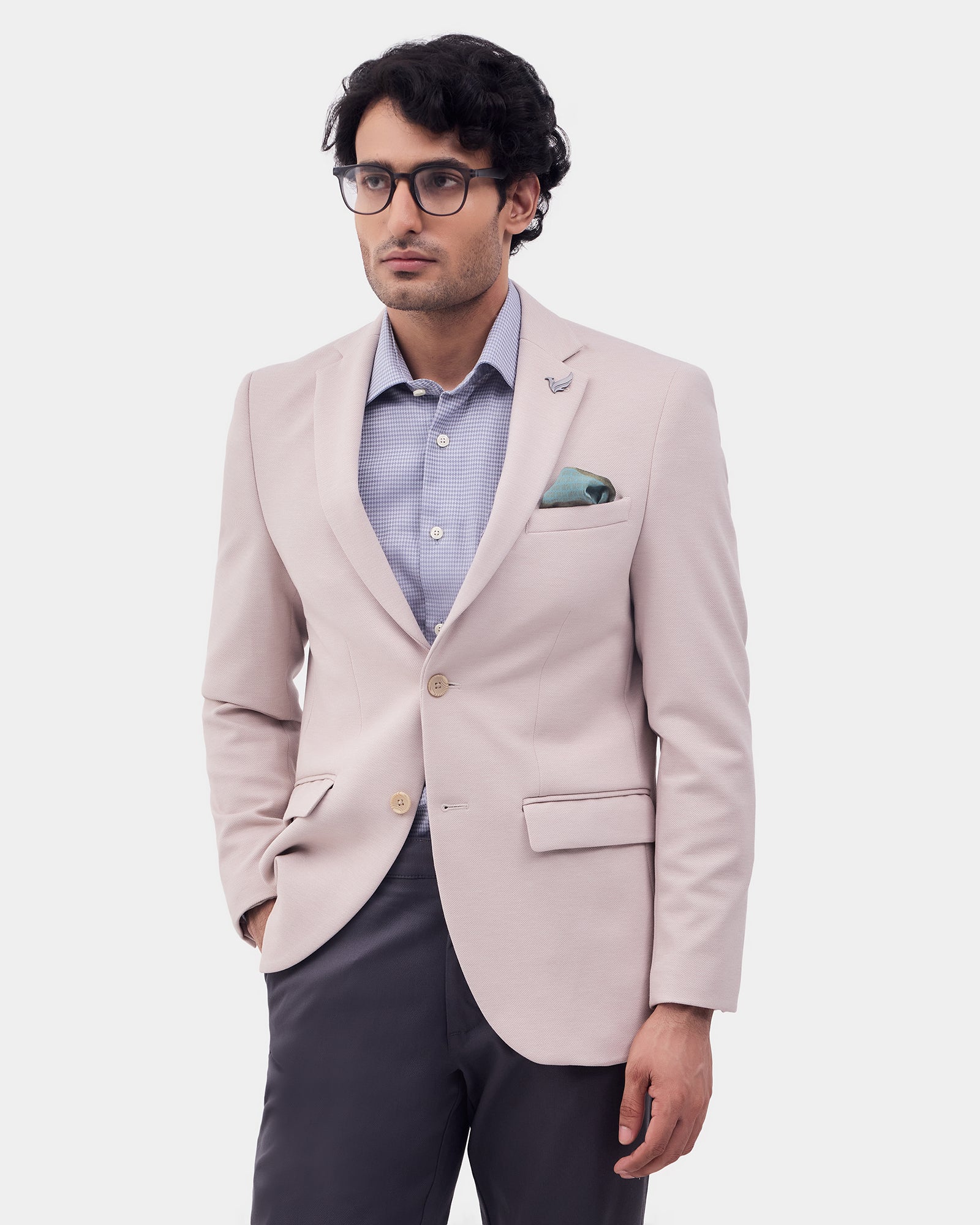 Beige Textured Jackets - Caleb