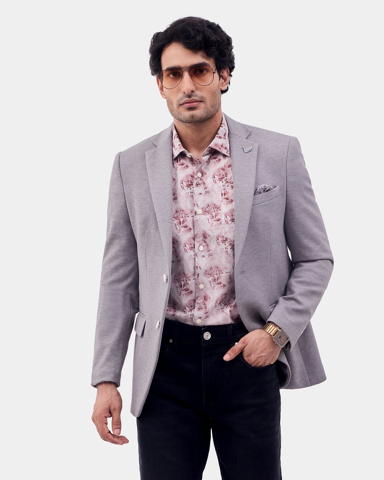 Light Grey Textured Jackets - Caleb