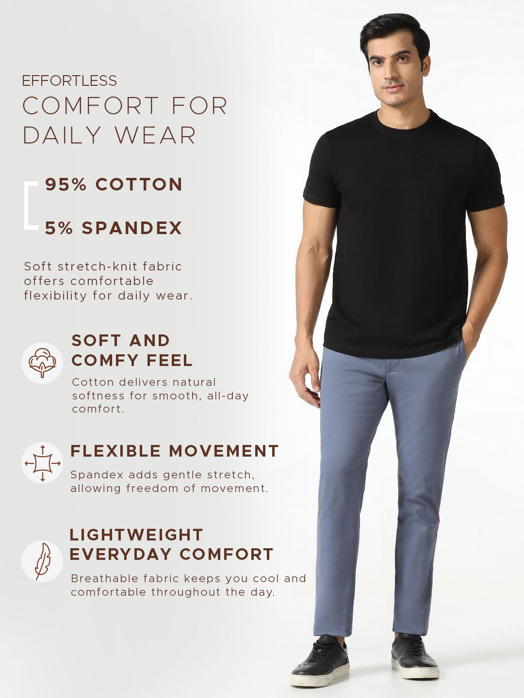 Must Haves Black Crew Neck Solid T-Shirt - Twin