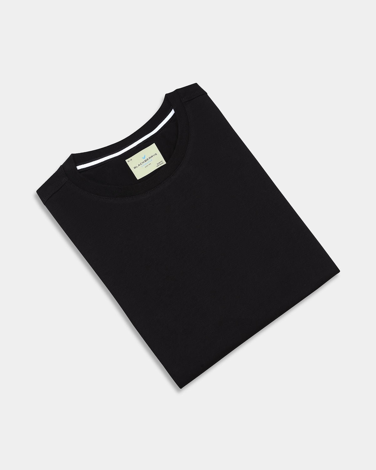 Black Crew Neck Solid T-Shirt - Twinn