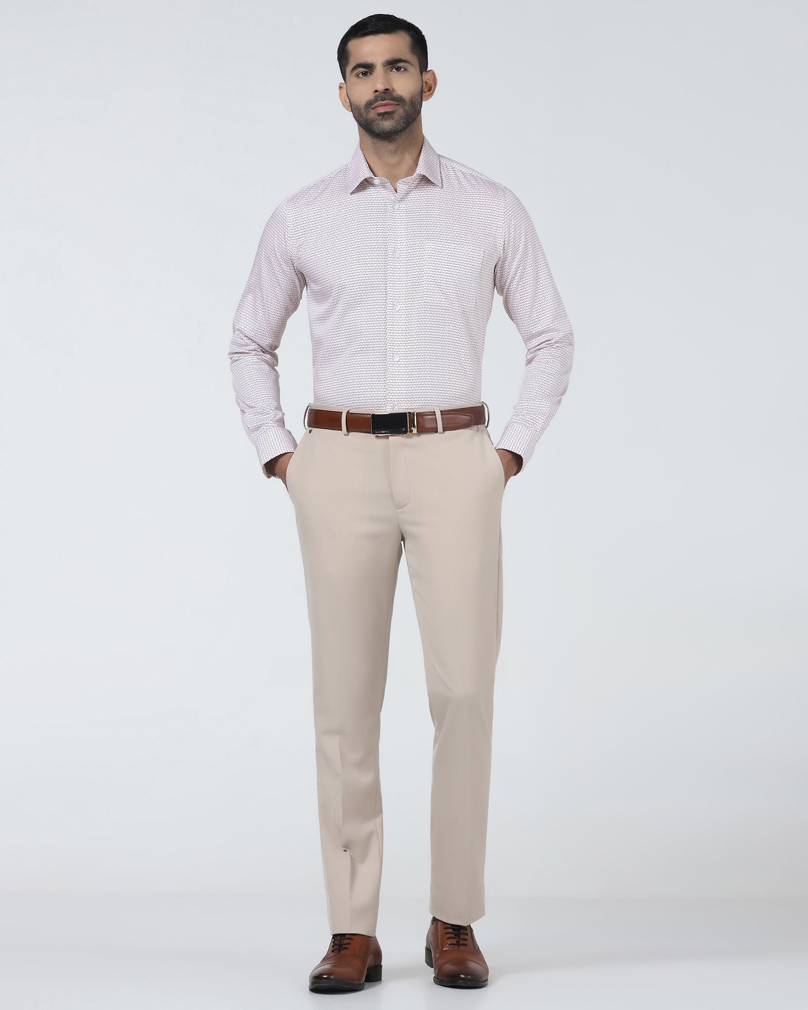 Red Non Iron Printed Shirt - Everest