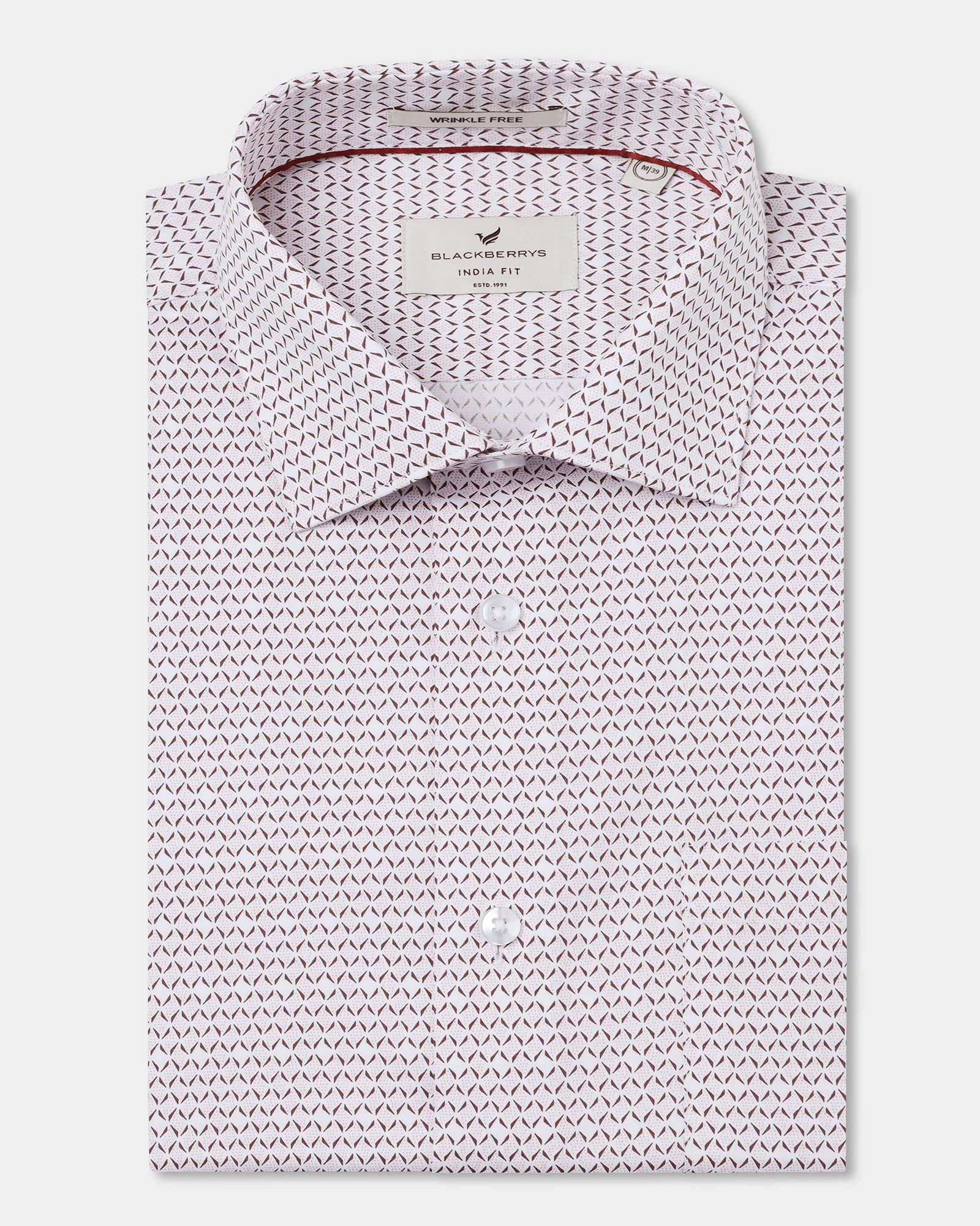 Red Non Iron Printed Shirt - Everest